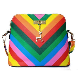 Vogue Star 2017 Summber New  women's messenger bag rainbow shell bag pu Leather small shoulder bags women purses and handbags A8